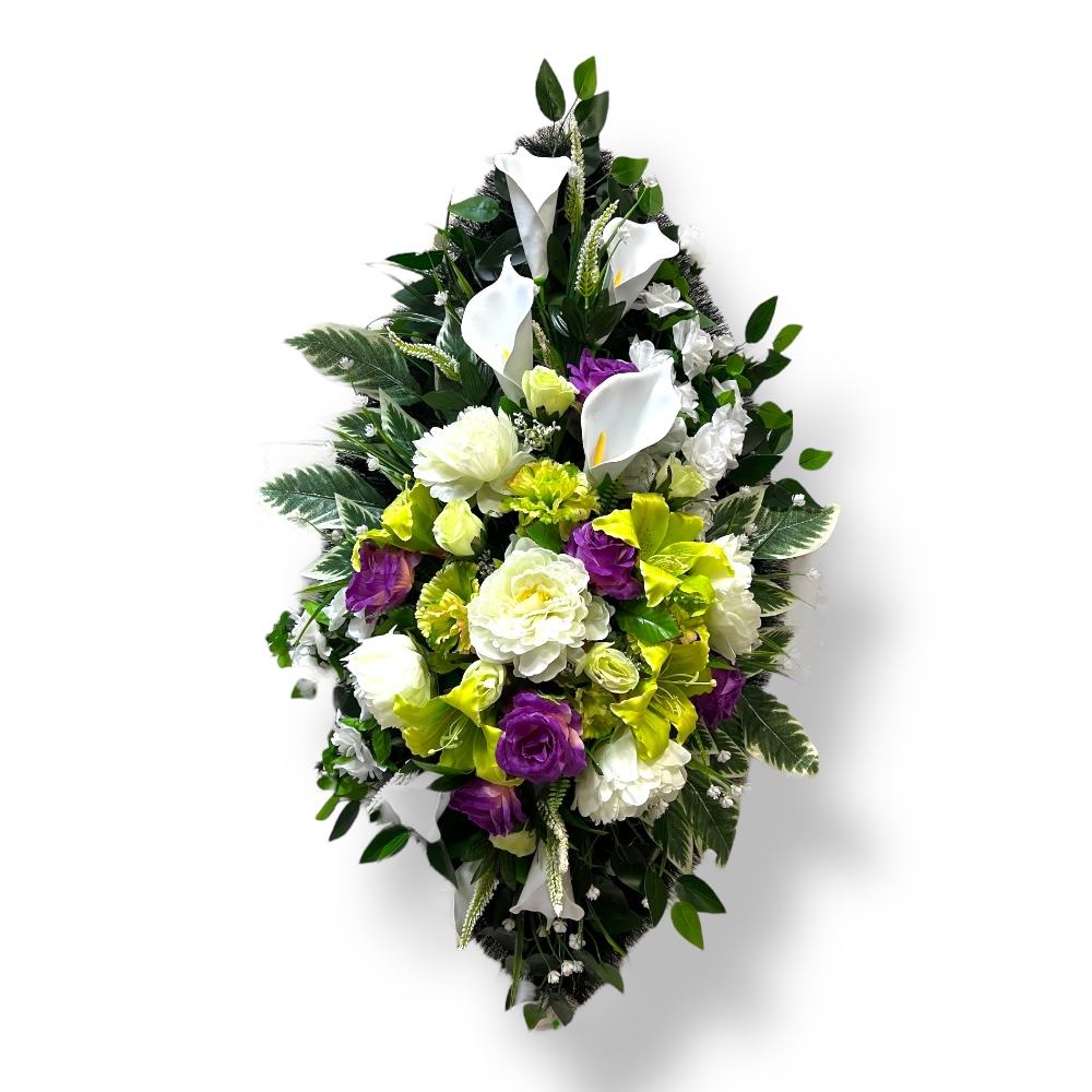 Ритуальный венок, венок на похороны, искусственные цветы, траурный венок, ритуальные принадлежности, венок для церемонии прощания, мемориальный венок, похоронные атрибуты, венок артикул ВИ-057.