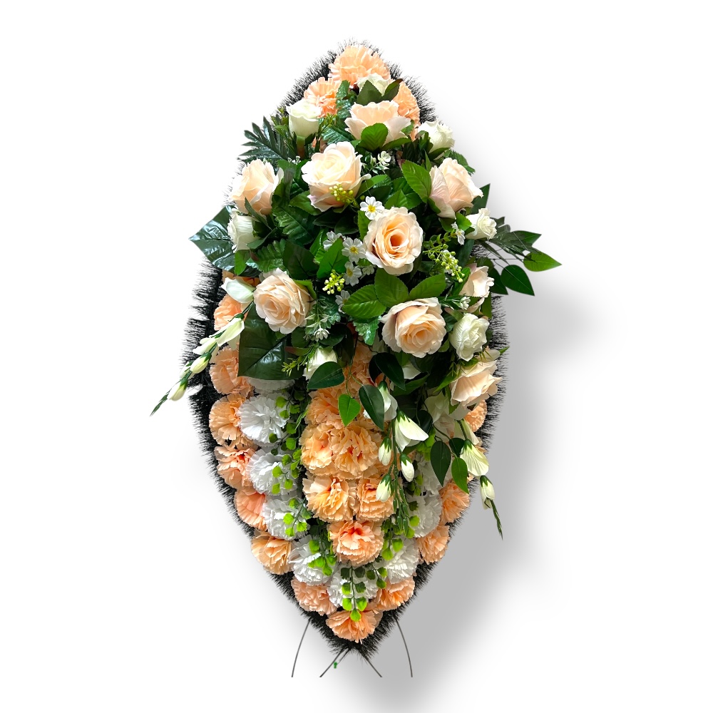 Ритуальный венок, венок на похороны, искусственные цветы, траурный венок, ритуальные принадлежности, венок для церемонии прощания, мемориальный венок, похоронные атрибуты, венок артикул ВИ-063.