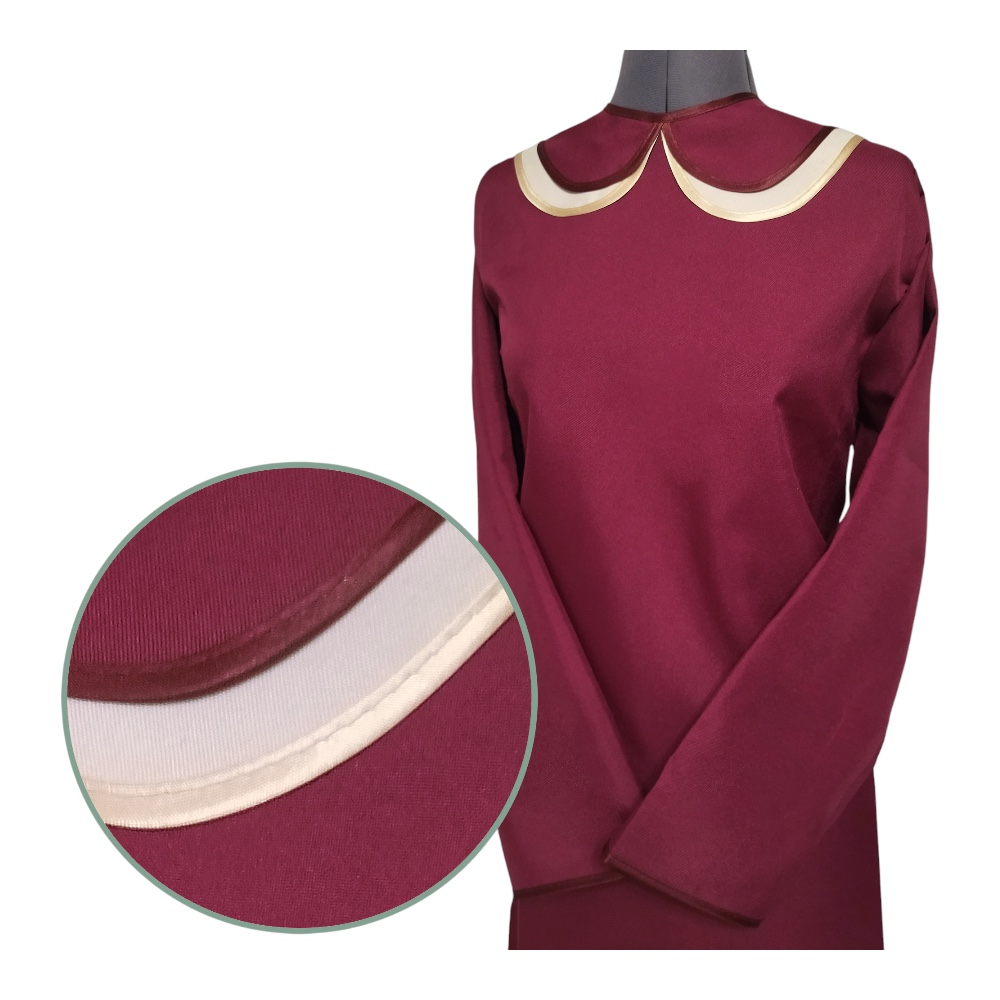 ритуальное платье, платье на похороны, бордовое платье, Московское платье, артикул РО-008