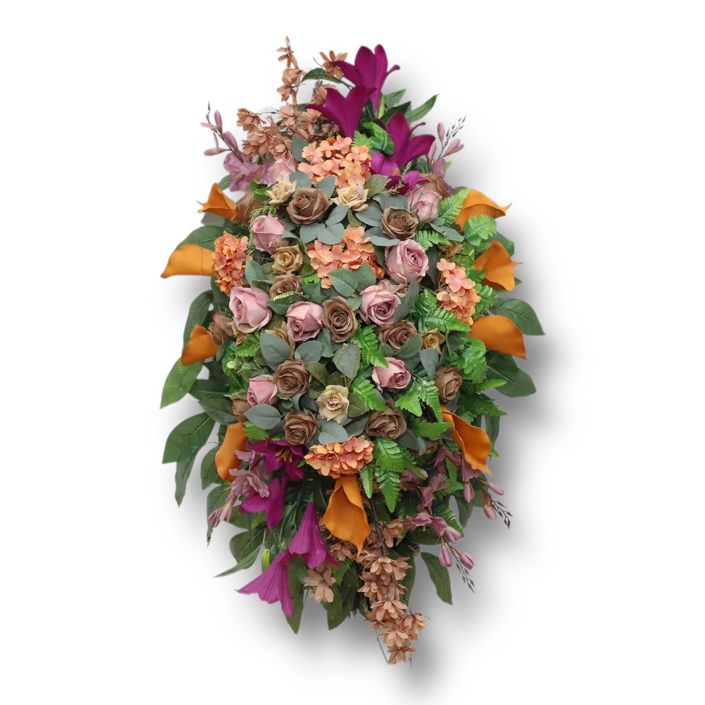 АРТ. ВП-036 Траурный венок из искусственных цветов "Премиум" на похороны 140 см.