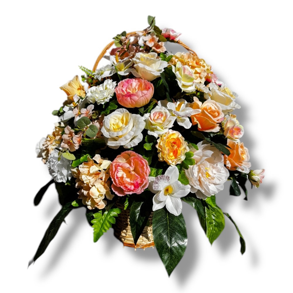 корзина на похороны, искусственные цветы, ритуальные корзины, траурные аксессуары, похоронные атрибуты, корзина с цветами, ритуальная атрибутика, цветы на похороны.