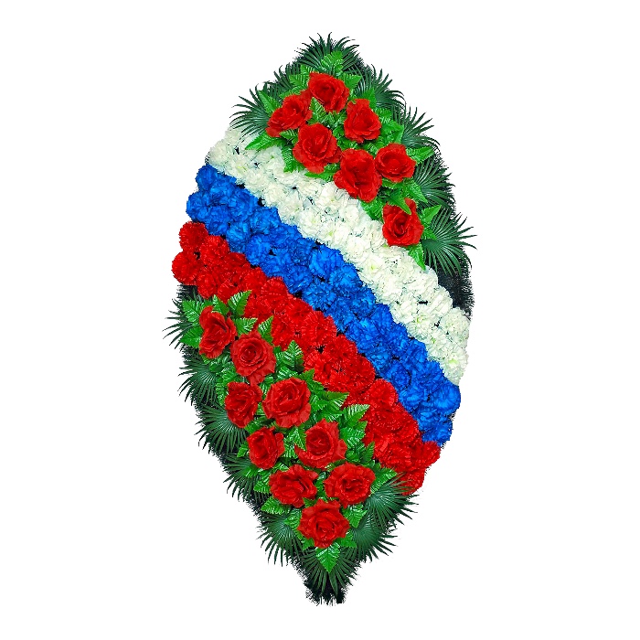 Арт. ВИЗ-047 Венок на похороны из искусственных цветов 100 см.