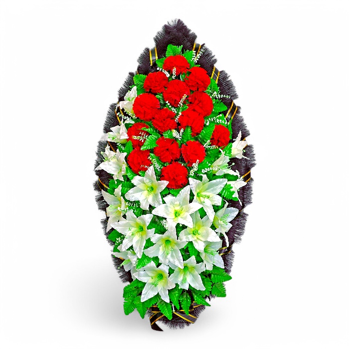 Арт. ВИС-009 Венок на похороны из искусственных цветов 100 см.