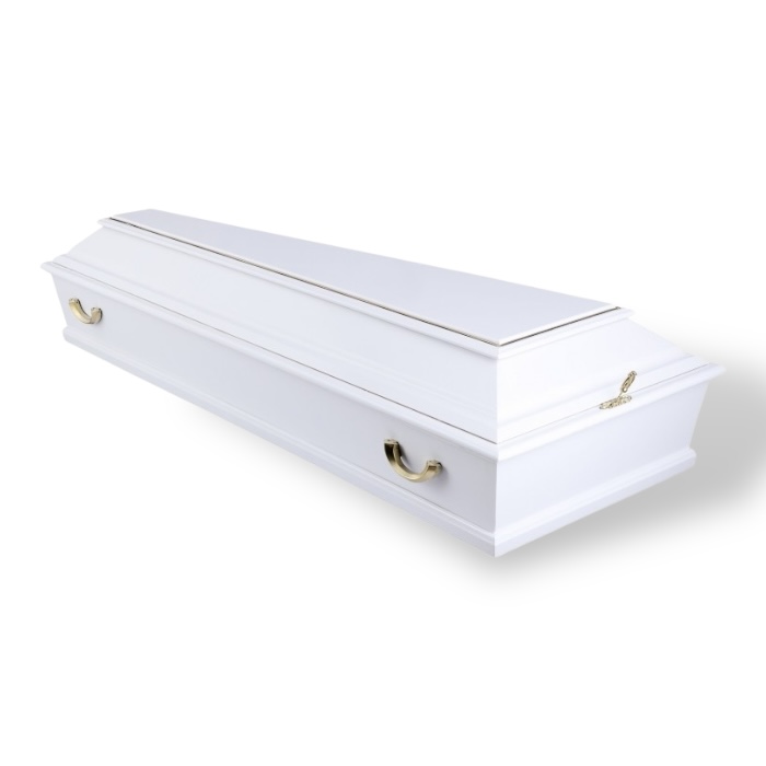 Гроб Б4 Стандарт 4-х гранный Белый Колода