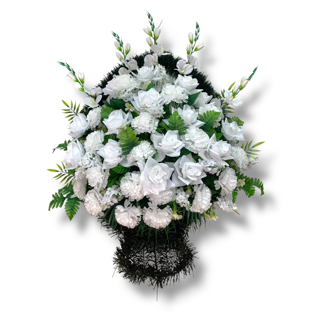 Арт. КИ-033 Корзина элитная из искусственных цветов на могилу