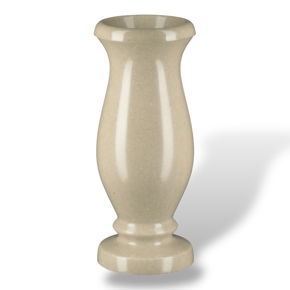 Арт. ВГП-007 Ваза гранитополимерная на кладбище 30 см. Бежевый