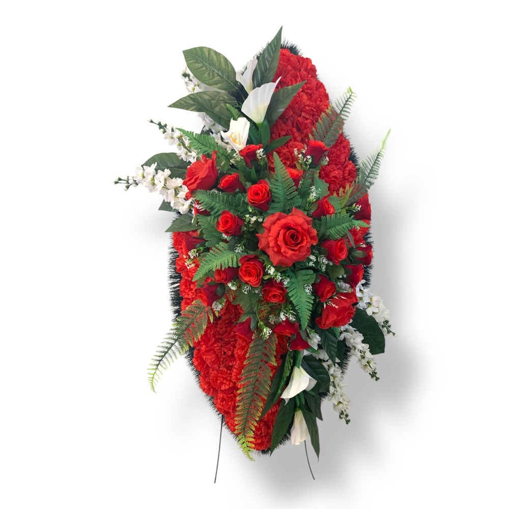 Арт. ВИ-080 Ритуальный венок из искусственных цветов на похороны 100 см.