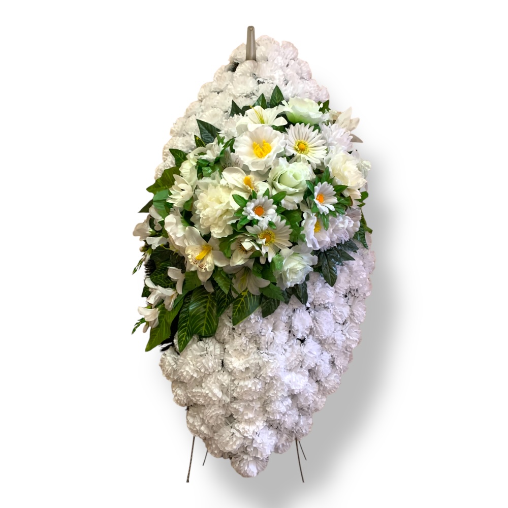 Ритуальный венок, венок на похороны, искусственные цветы, траурный венок, ритуальные принадлежности, венок для церемонии прощания, мемориальный венок, похоронные атрибуты, венок артикул ВИ-134.