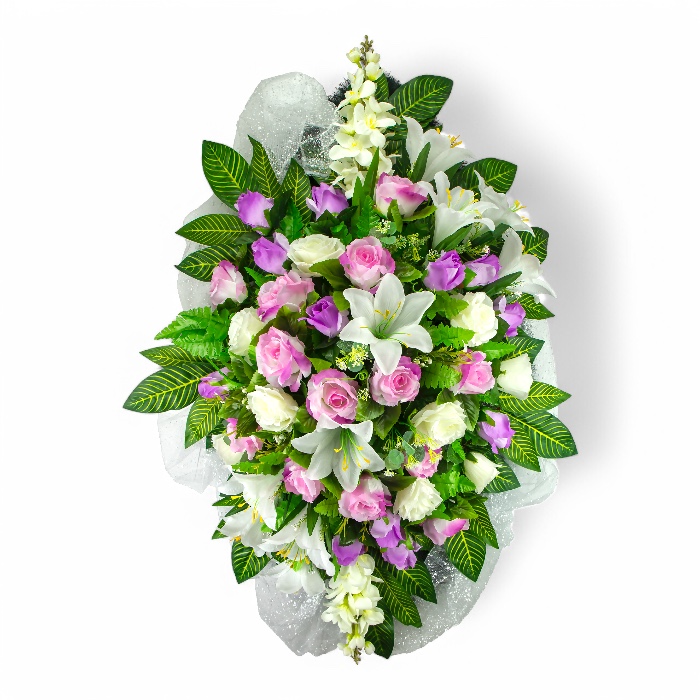 Ритуальный венок, эксклюзивный венок, искусственные цветы, похоронные атрибуты, ритуальные товары, венок на похороны, траурные аксессуары, мемориальные украшения, венки из искусственных цветов, эксклюзивные ритуальные изделия.