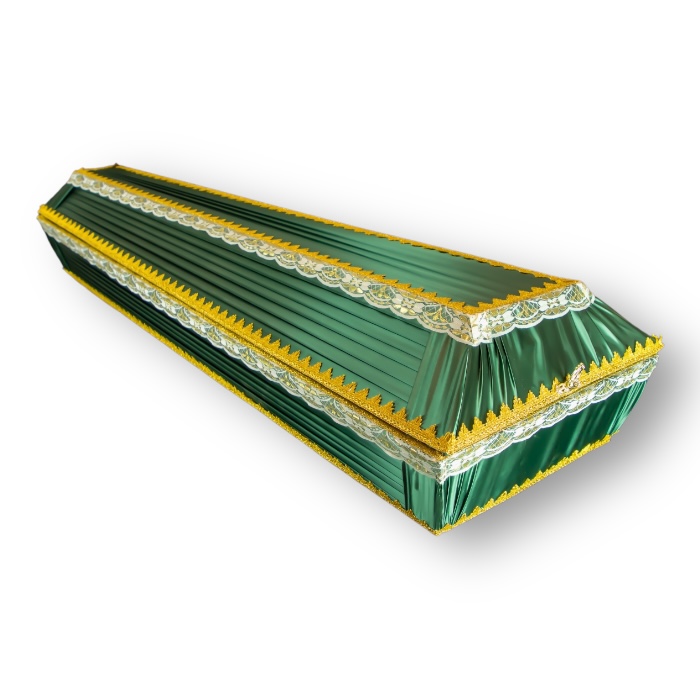 Гроб Траур 4-х гранный Ткань