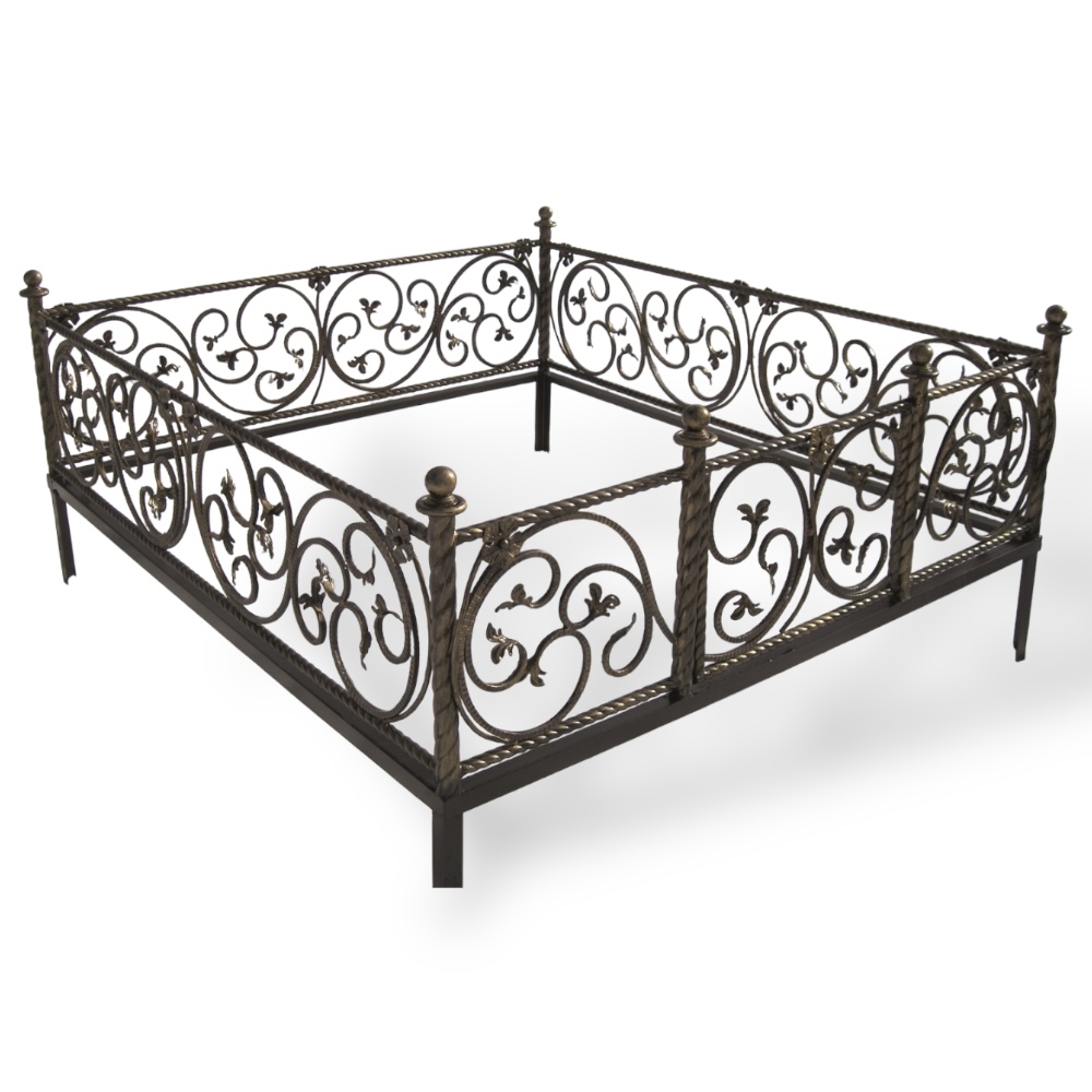 Арт. КО-048 Кованная ограда на могилу Элегия 1.8*2.0 м. Hammerite