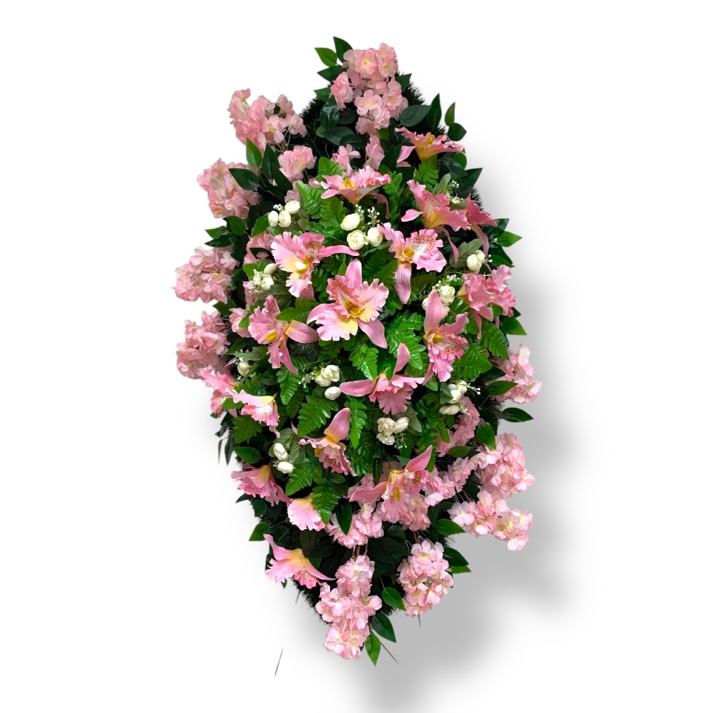 Ритуальный венок, венок на похороны, искусственные цветы, траурный венок, ритуальные принадлежности, венок для церемонии прощания, мемориальный венок, похоронные атрибуты, венок артикул ВИ-044.