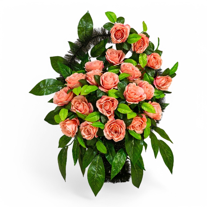 Корзина на похороны, корзина из искусственных цветов, элитная корзина, ритуальные цветы, похоронные атрибуты, искусственные цветы, траурная корзина, ритуальная атрибутика.