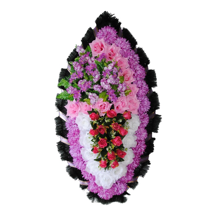 Арт. ВИЗ-043 Венок на похороны из искусственных цветов 100 см.