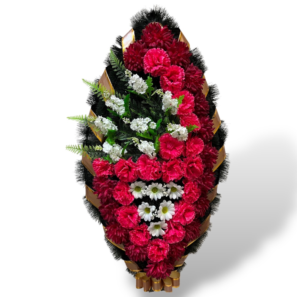 венок на похороны, венок из искусственных цветов, ритуальный венок, траурный венок, похоронный атрибут, венок артикул ВИЗ-012