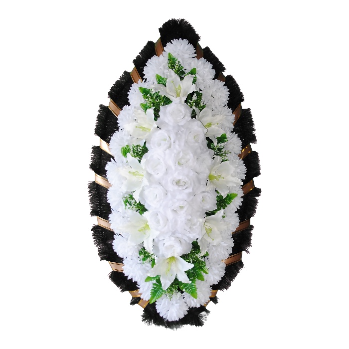 Арт. ВИЗ-042 Венок на похороны из искусственных цветов 100 см.