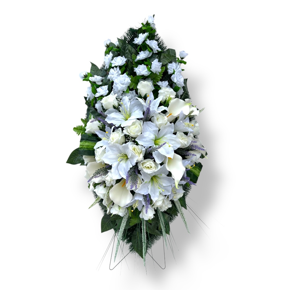 Ритуальный венок, венок на похороны, искусственные цветы, траурный венок, ритуальные принадлежности, венок для церемонии прощания, мемориальный венок, похоронные атрибуты, венок артикул ВИ-067.