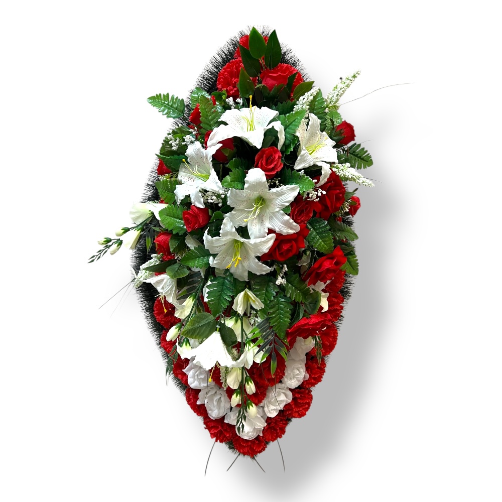 Ритуальный венок, венок на похороны, искусственные цветы, траурный венок, ритуальные принадлежности, венок для церемонии прощания, мемориальный венок, похоронные атрибуты, венок артикул ВИ-064.
