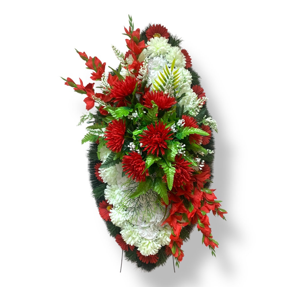 Ритуальный венок, венок на похороны, искусственные цветы, траурный венок, ритуальные принадлежности, венок для прощания, мемориальный венок, похоронные атрибуты, венки из искусственных цветов.