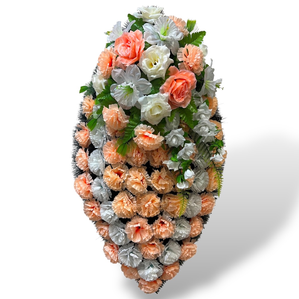 Арт. ВИЗ-003 Венок на похороны из искусственных цветов 100 см.