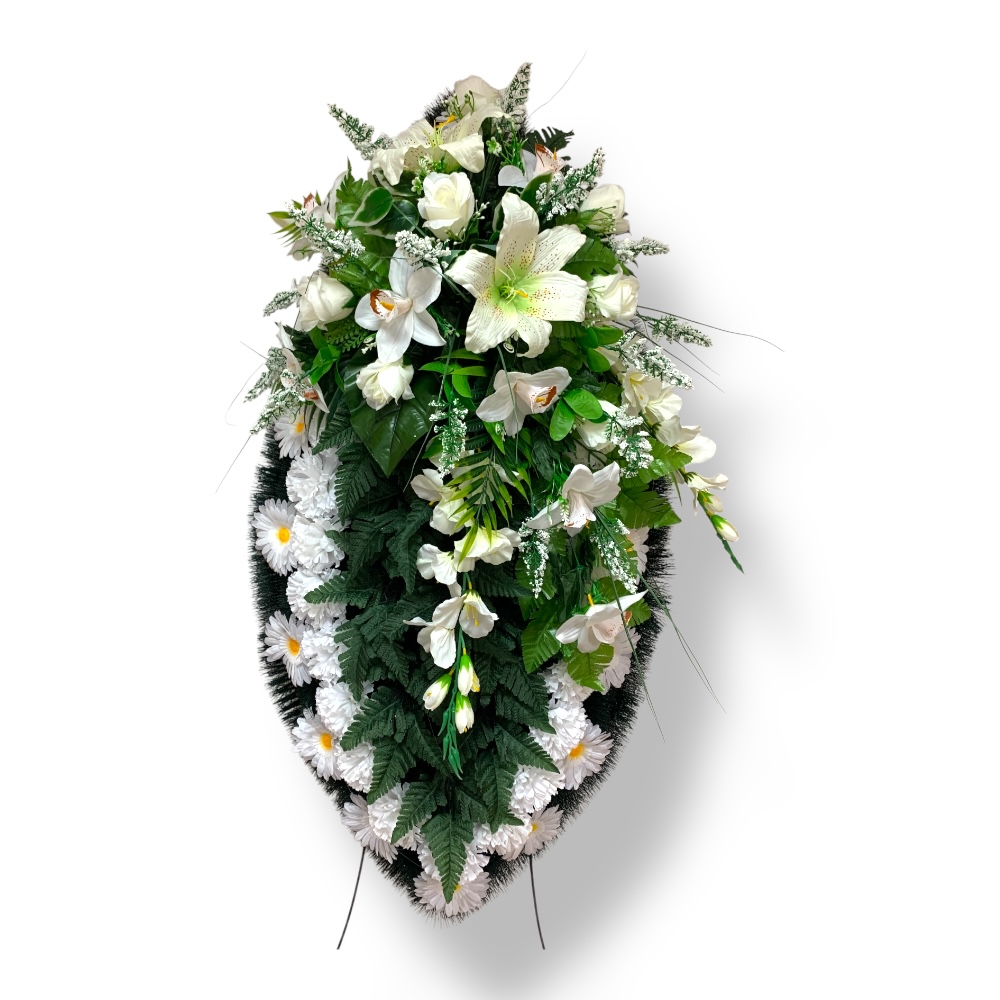 Ритуальный венок, венок на похороны, искусственные цветы, траурный венок, ритуальные принадлежности, венок для прощания, мемориальный венок, похоронные атрибуты, венки из искусственных цветов 