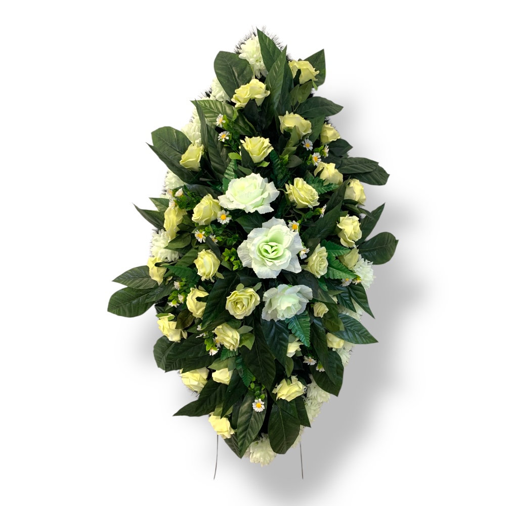 Арт. ВИ-116 Ритуальный венок из искусственных цветов на похороны 100 см.