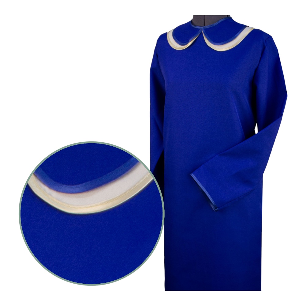 Арт. РО-009 Платье ритуальное "Московское" синий на похороны 46 размер.