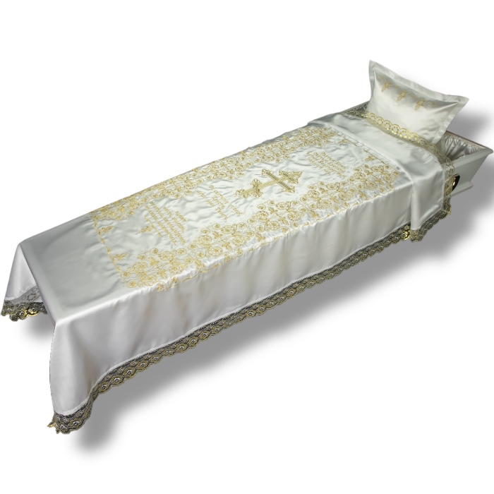 АРТ ПБ-1 Ажурный. Подушка+покрывало. Парча. Золото