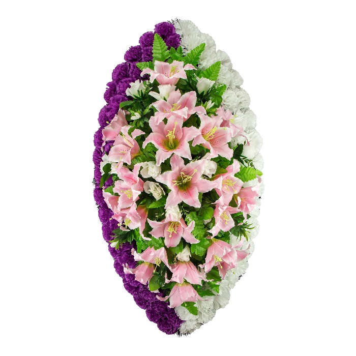 Арт. ВИЗ-052 Венок на похороны из искусственных цветов 100 см.