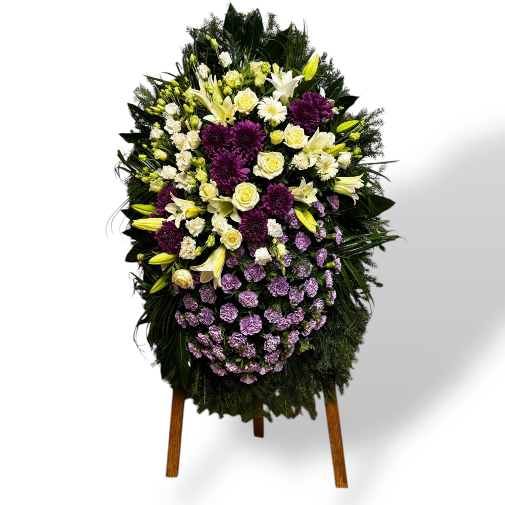 венок на похороны, венок из живых цветов, хризантемы, лилии, лизиантус, гвоздика, ритуальные цветы, траурные цветы, похоронные атрибуты, венки на заказ.