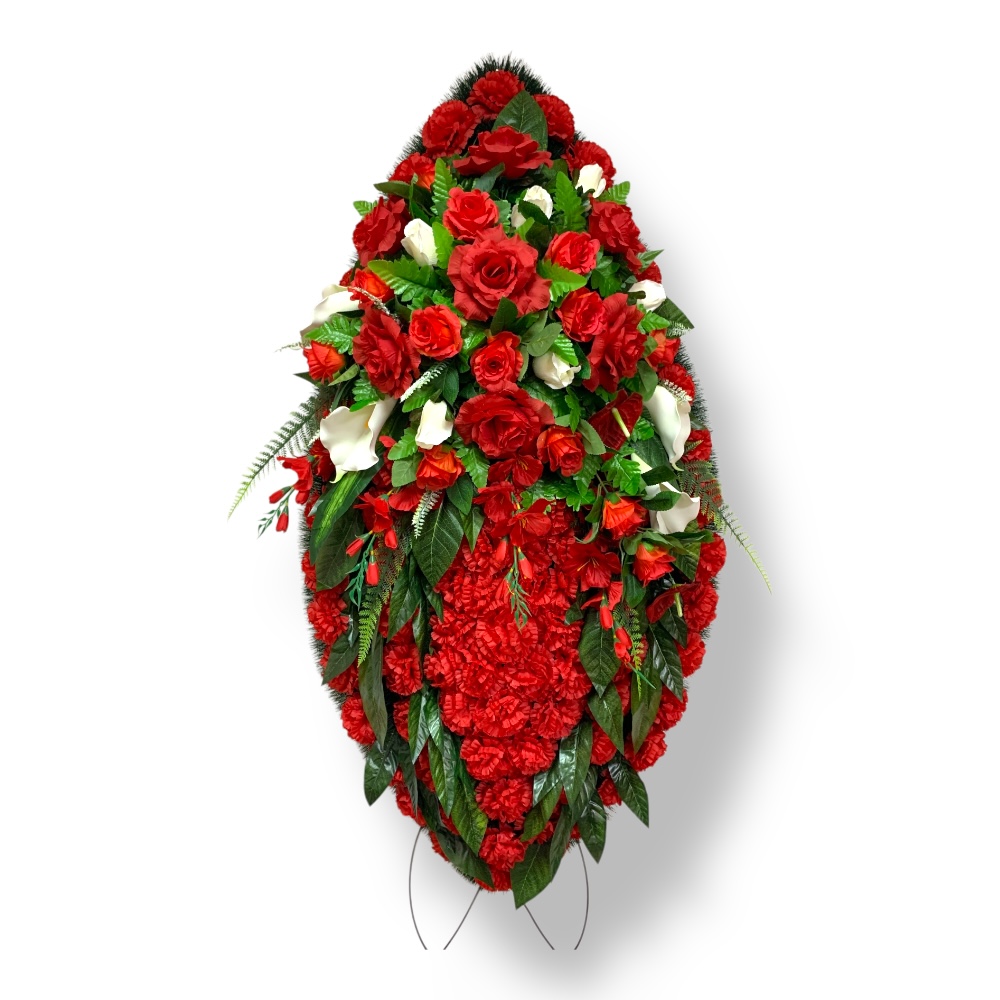 Ритуальный венок, венок на похороны, искусственные цветы, траурный венок, ритуальные принадлежности, венок для церемонии прощания, мемориальный венок, похоронные атрибуты, венок артикул ВИ-043.