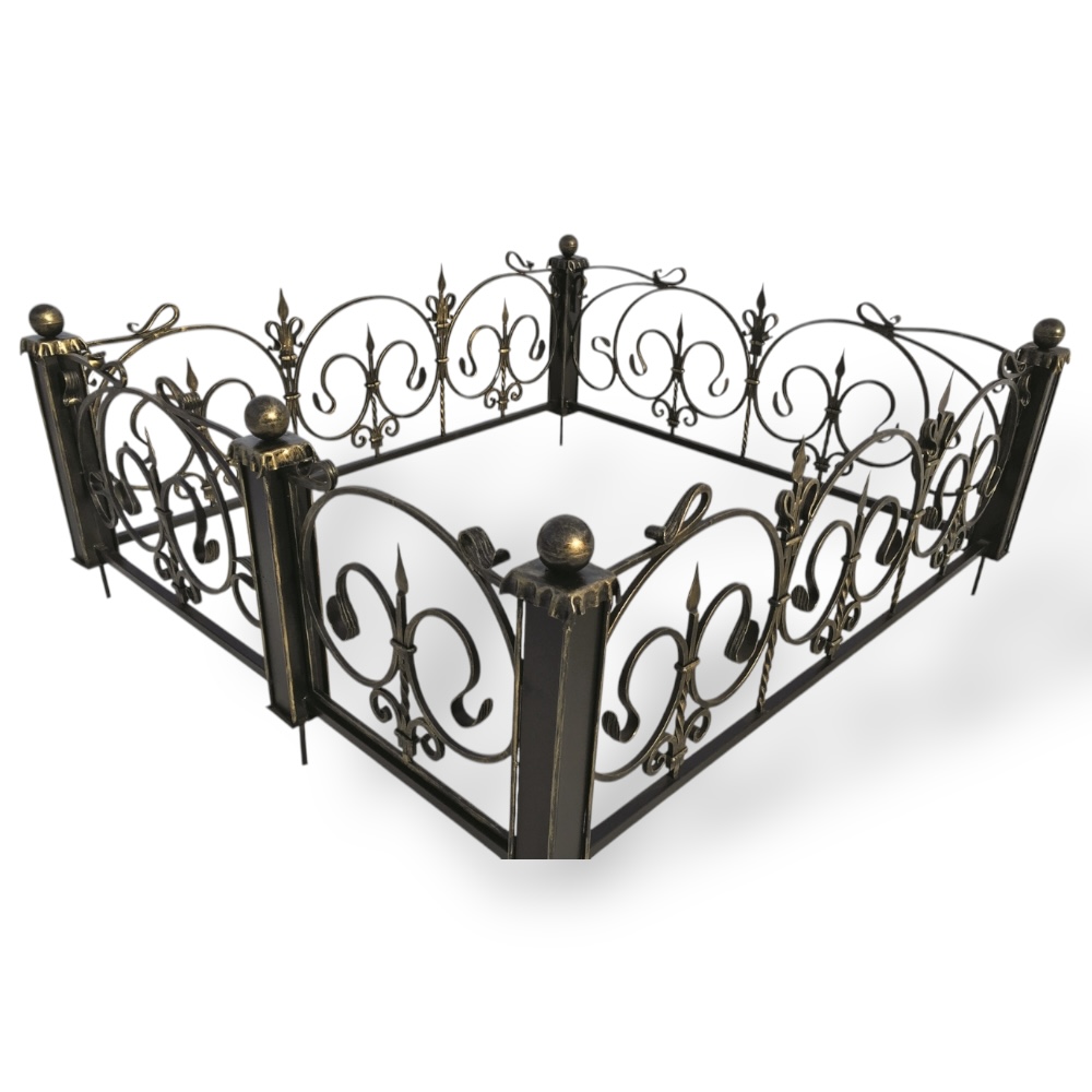 Арт. КО-047 Кованная ограда на могилу Ода 1.8*2.0 м. Hammerite