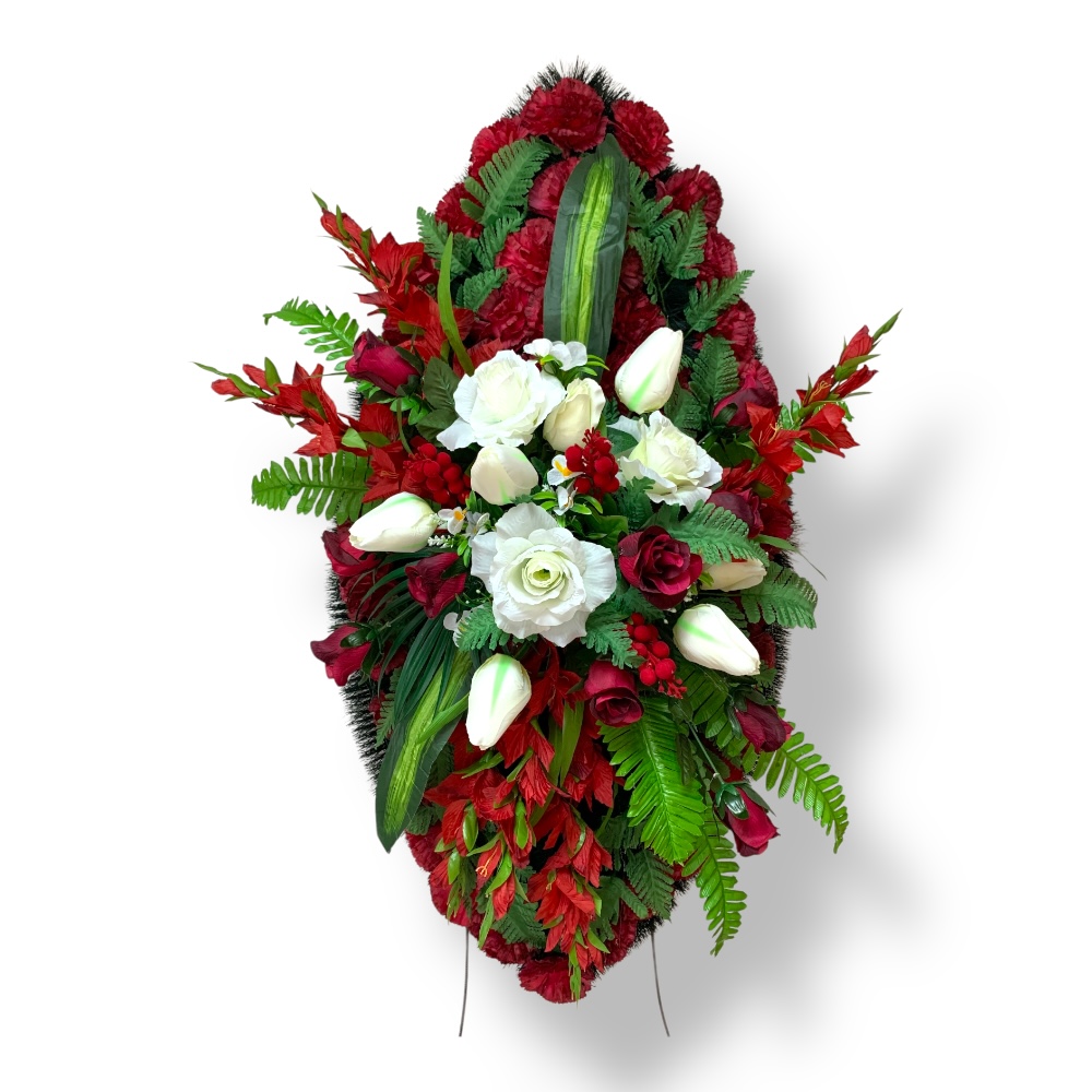 Ритуальный венок, венок на похороны, искусственные цветы, траурный венок, ритуальные принадлежности, венок для церемонии прощания, мемориальный венок, похоронные атрибуты, венок артикул ВИ-093.