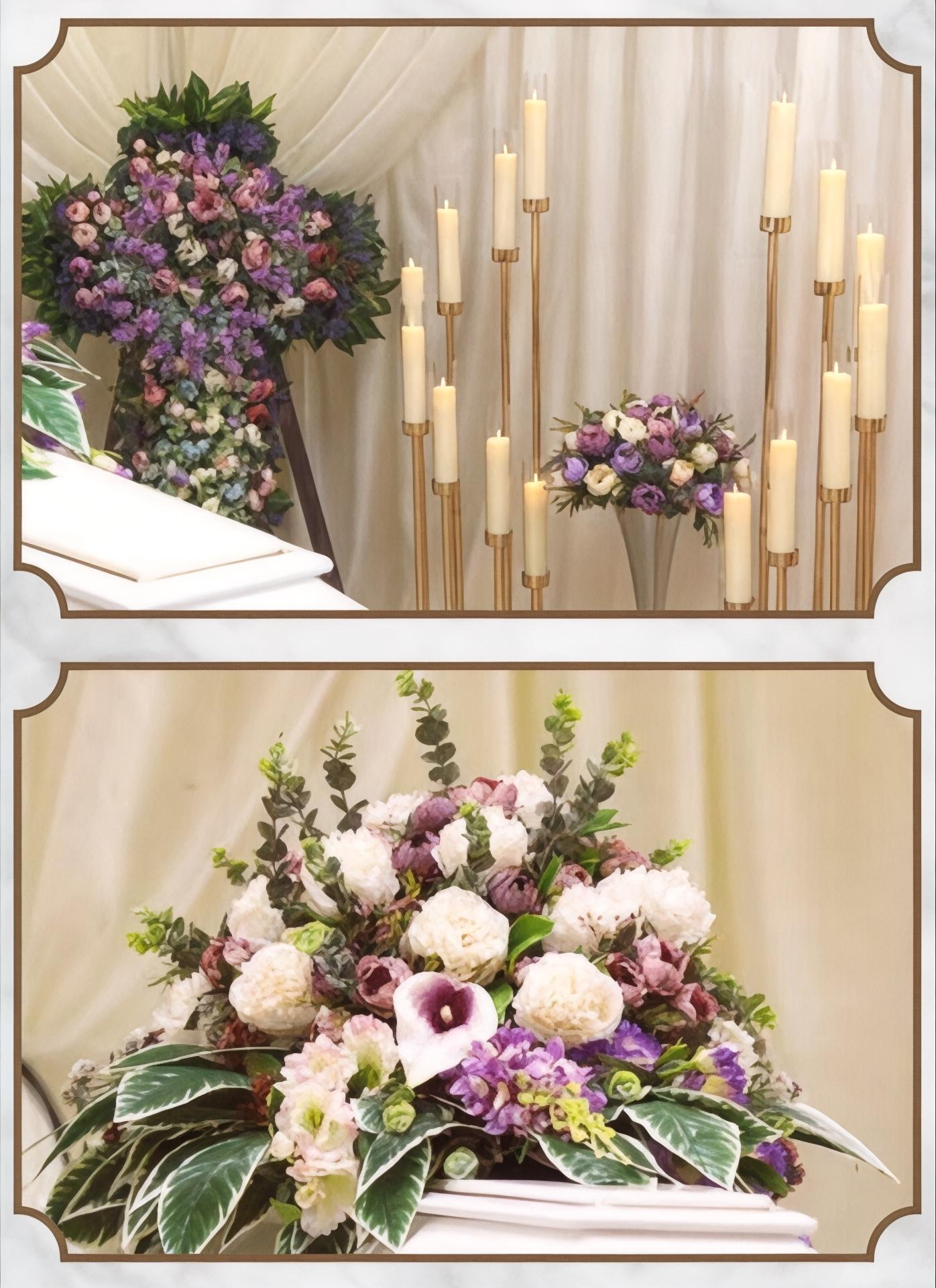 Оформление траурного зала искусственными цветами