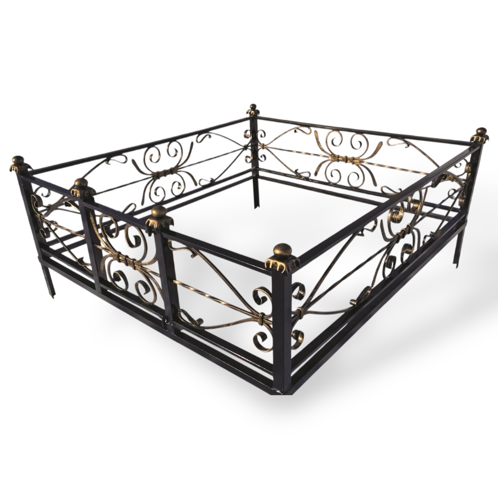 Арт. КО-040 Кованная ограда на могилу Кассандра 1.8*2.0 м. Hammerite