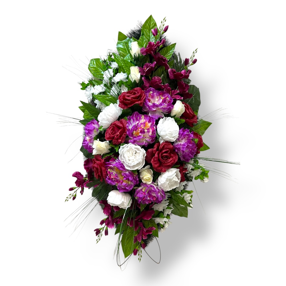 Арт. ВИ-048 Ритуальный венок из искусственных цветов на похороны 100 см.