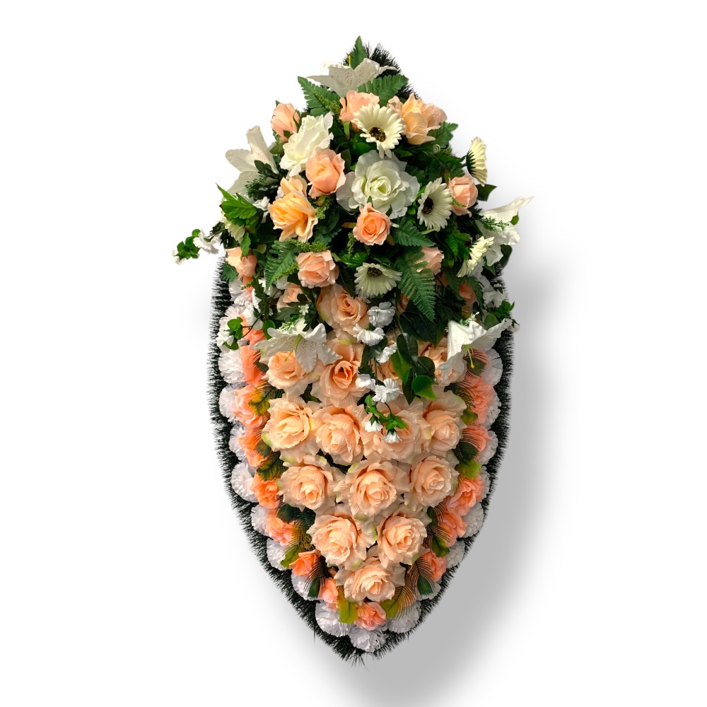 Ритуальный венок, венок на похороны, искусственные цветы, траурный венок, ритуальные принадлежности, венок из искусственных цветов, похоронные атрибуты, мемориальный венок.