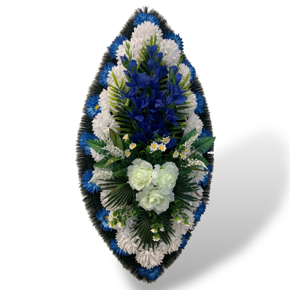 Венок на похороны артикул ВИЗ-030 – искусственные цветы, которые помогут выразить соболезнования. Доставка по городу, возможность оформления заказа онлайн по доступным ценам.