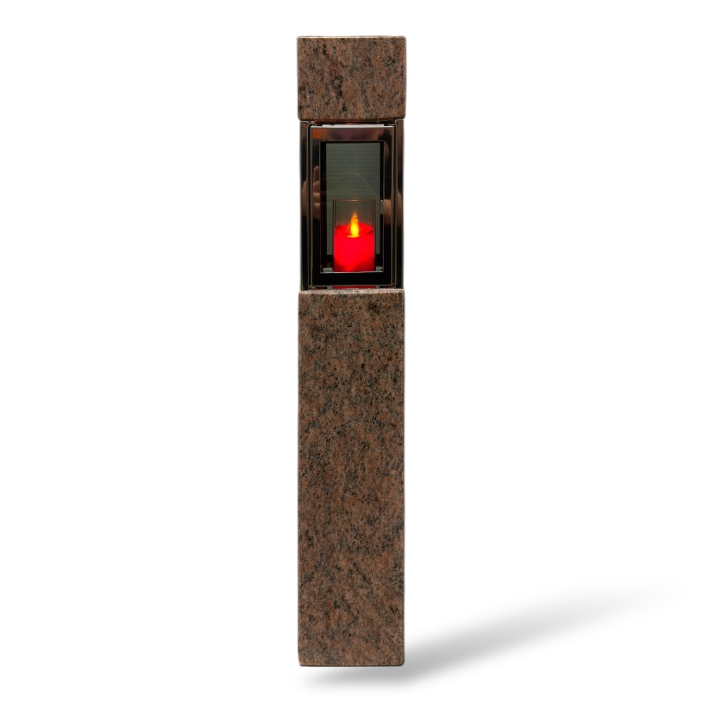 Арт. ЛГ-008 Лампада гранитная Столбик на кладбище 75*12 см.  Винга гранит