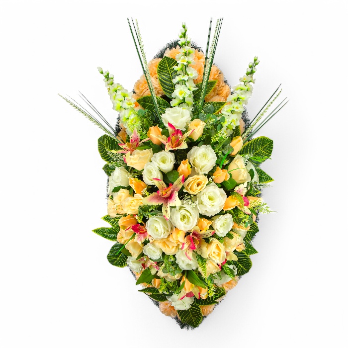 Ритуальный венок, эксклюзивный венок, искусственные цветы, похоронные атрибуты, ритуальные товары, венок на похороны, траурные аксессуары, мемориальные украшения, венки из искусственных цветов, элитный венок.