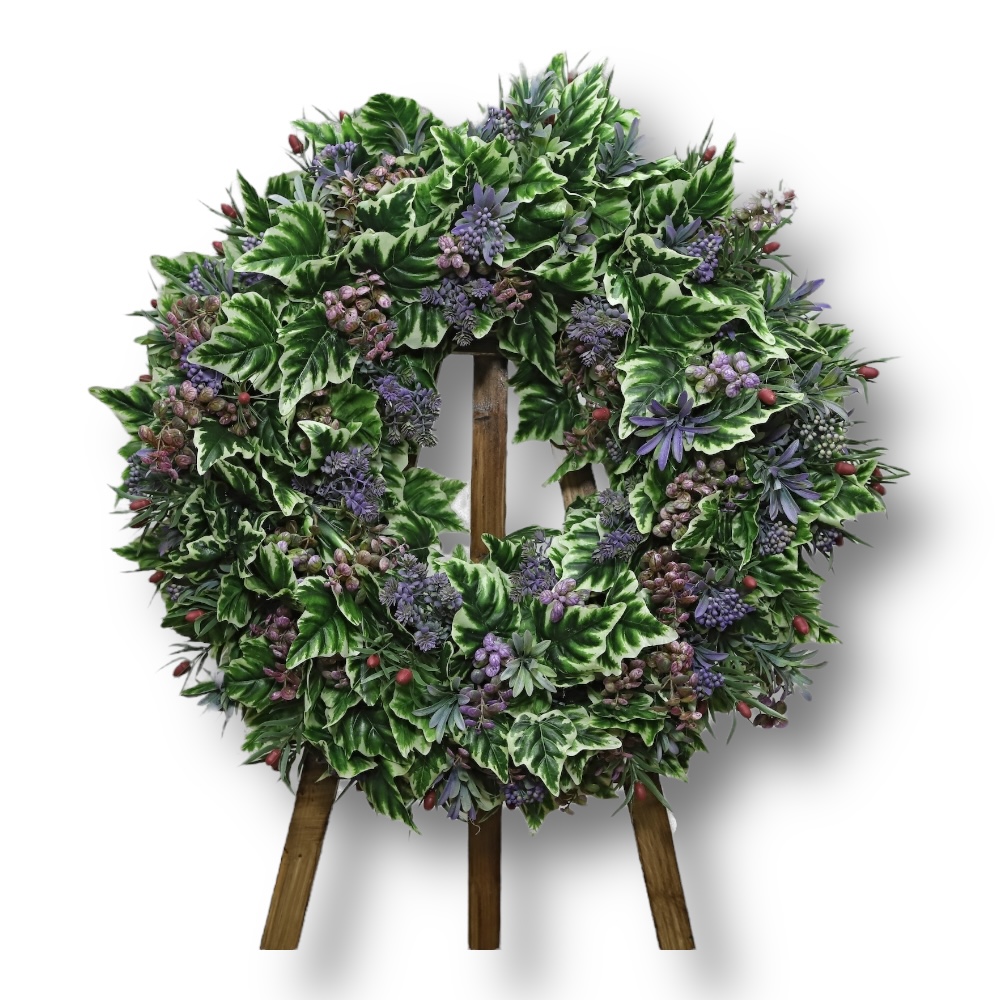 АРТ. ВП-024 Траурный венок из искусственных цветов "Премиум" на похороны 140 см.