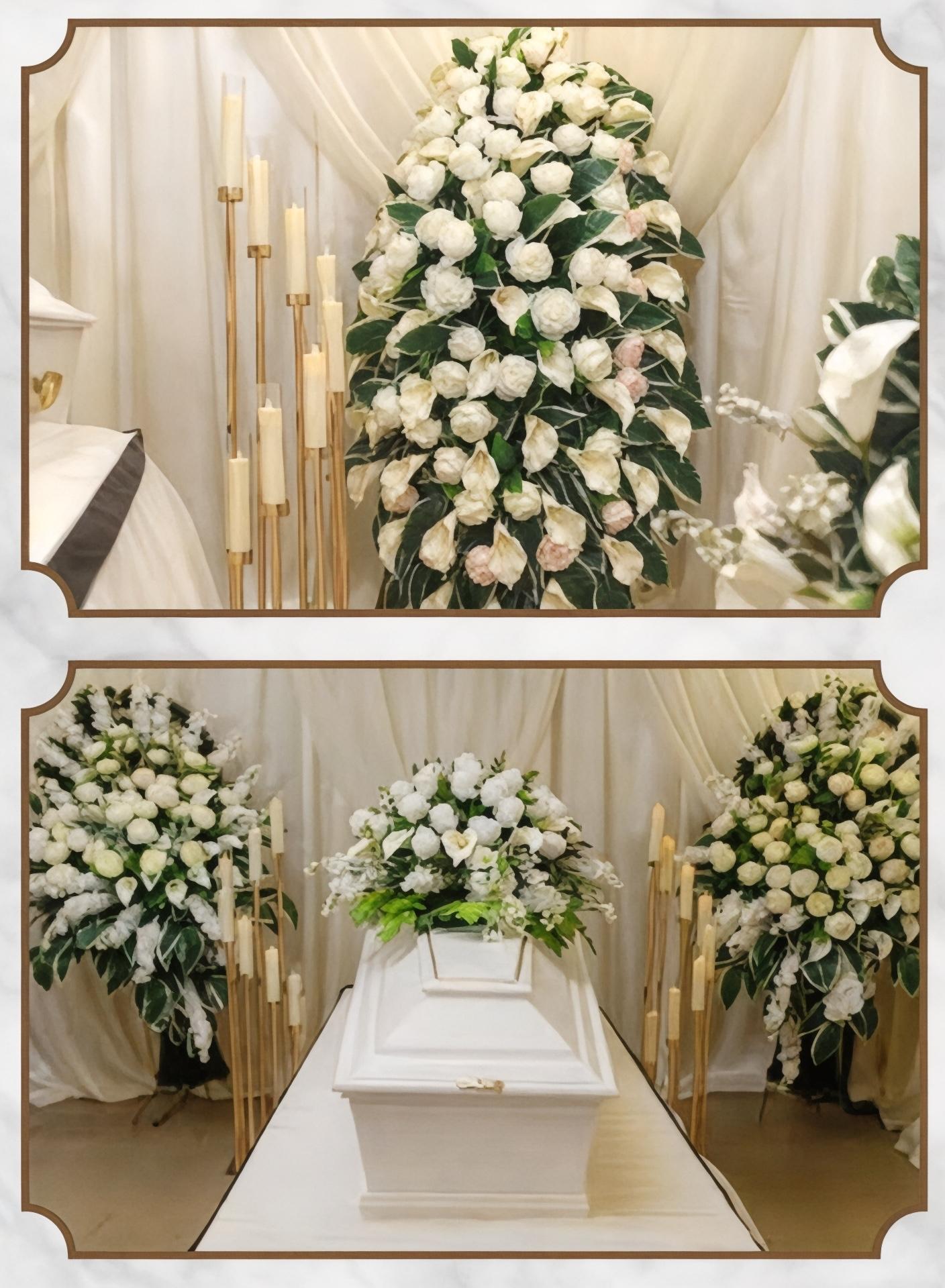 Оформлени траурного зала искусственными цветами "Престиж"