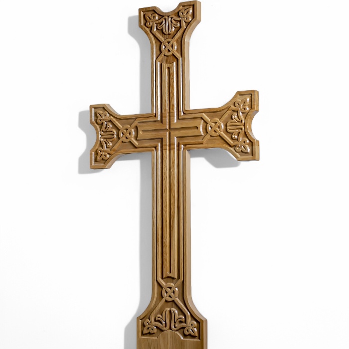 крест дубовый, крест могильный, хачкар, резной крест, артикул КД-08, григорианский крест, ритуальные изделия, деревянные кресты, православные кресты.