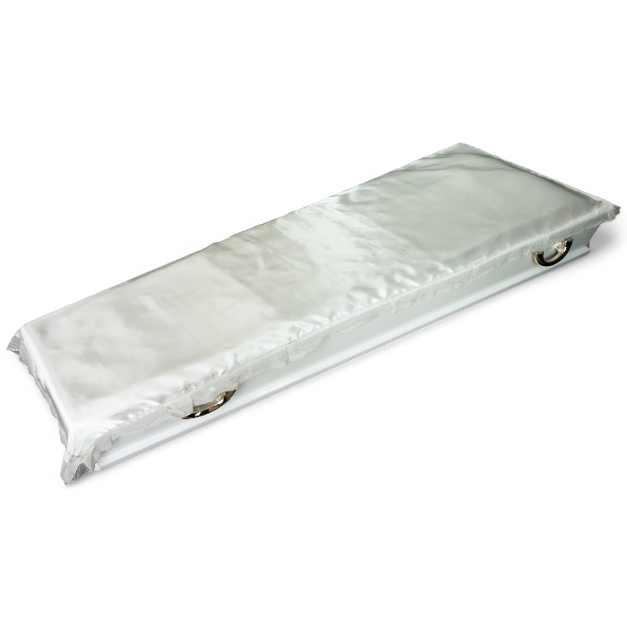 АРТ ПР-002 Покрывало ритуальное белое в гроб. Атлас.