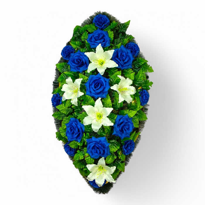 Арт. ВИС-016 Венок на похороны из искусственных цветов 100 см.