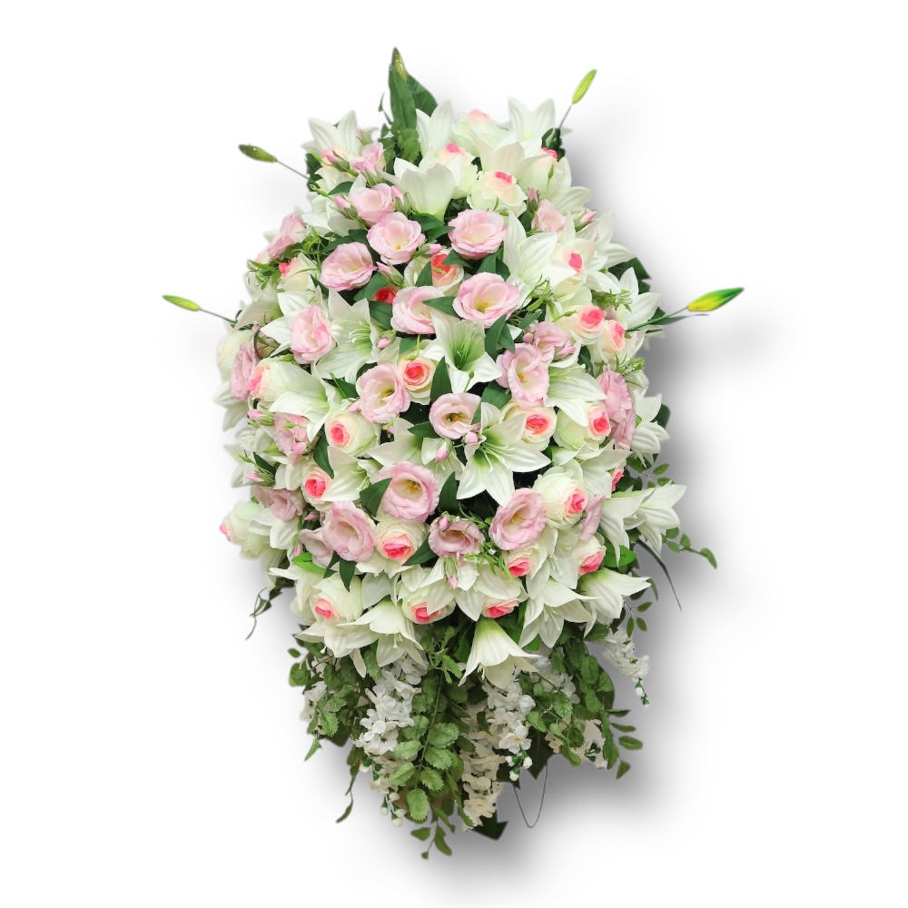 АРТ. ВП-032 Траурный венок из искусственных цветов "Премиум" на похороны 140 см.