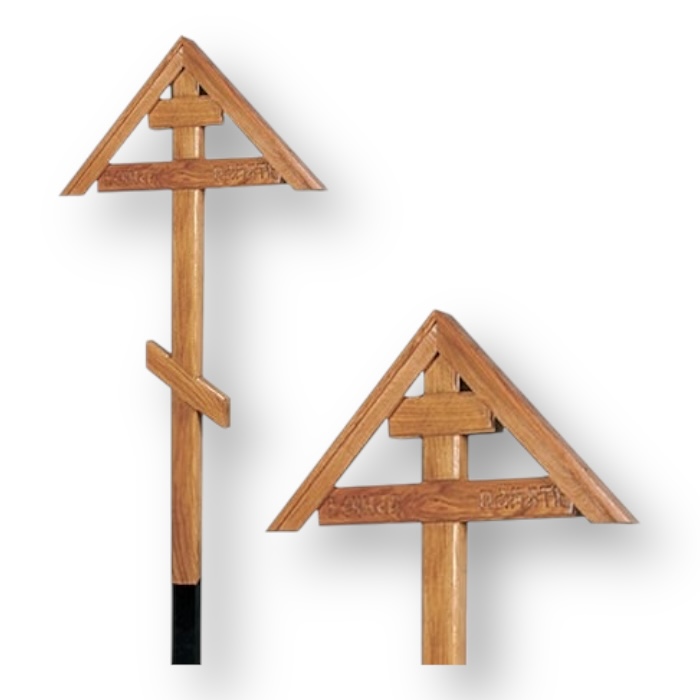 крест дубовый, крест на могилу, вечная память, ритуальные изделия, памятник, надгробие, мемориальный крест, артикул КД-13