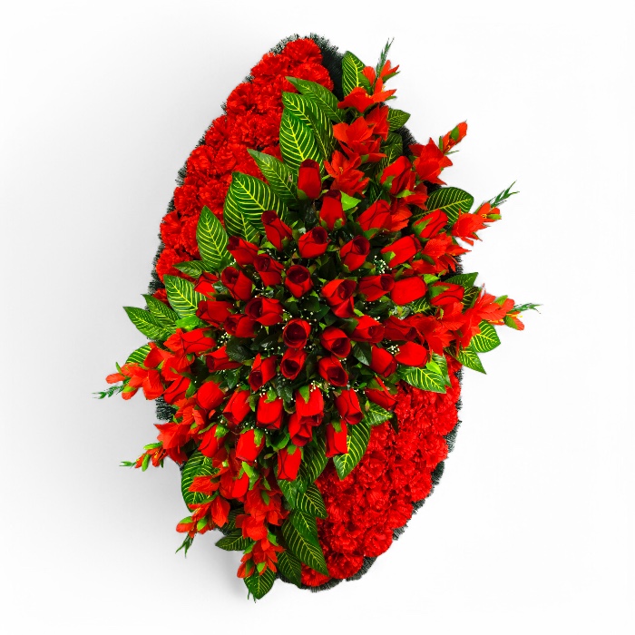 Ритуальный венок, эксклюзивный венок, искусственные цветы, похоронные атрибуты, ритуальные товары, венок на похороны, траурные аксессуары, мемориальная атрибутика, венки из искусственных цветов, ритуальные услуги.