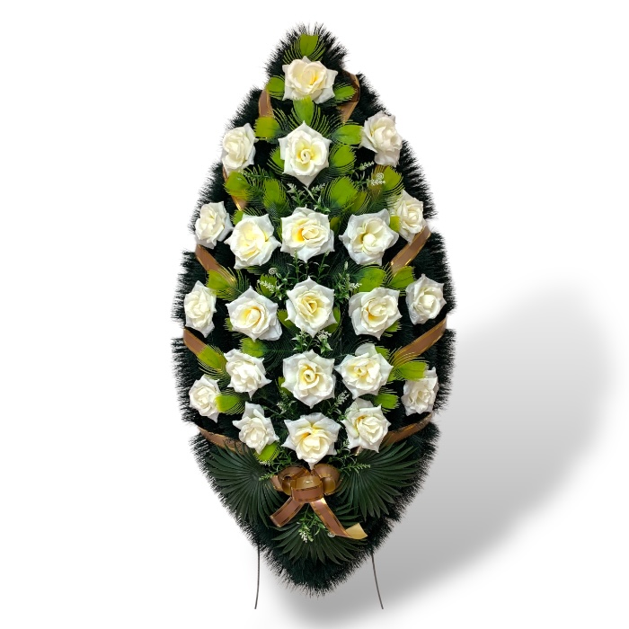 Арт. ВЭ-016 Венок искусственный на кладбище 100 см.