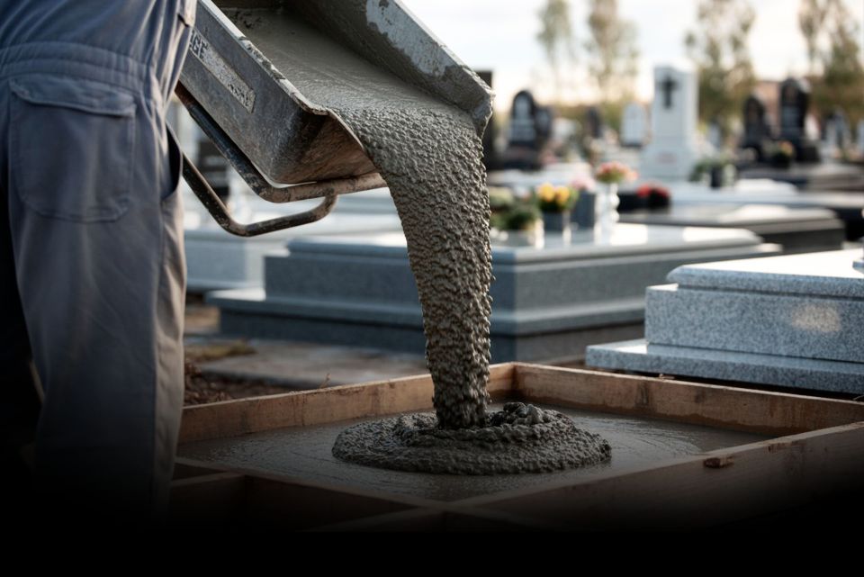 Заливка бетонного цоколя 20*20